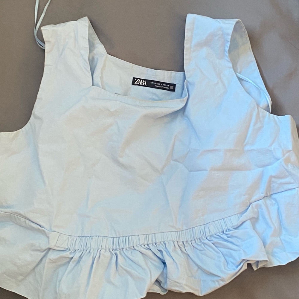 Zara blue crop tank